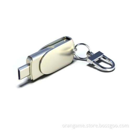 2 in 1 Metal OTG USB Flash Drive for Cell Phone and Computer